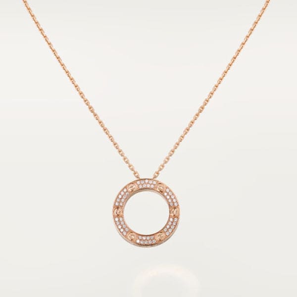 18K Love Diamond-Paved Necklace