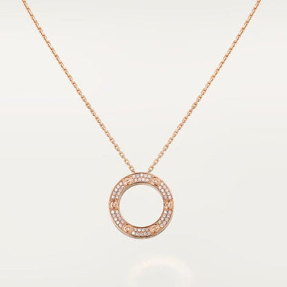 18K Love Diamond-Paved Necklace