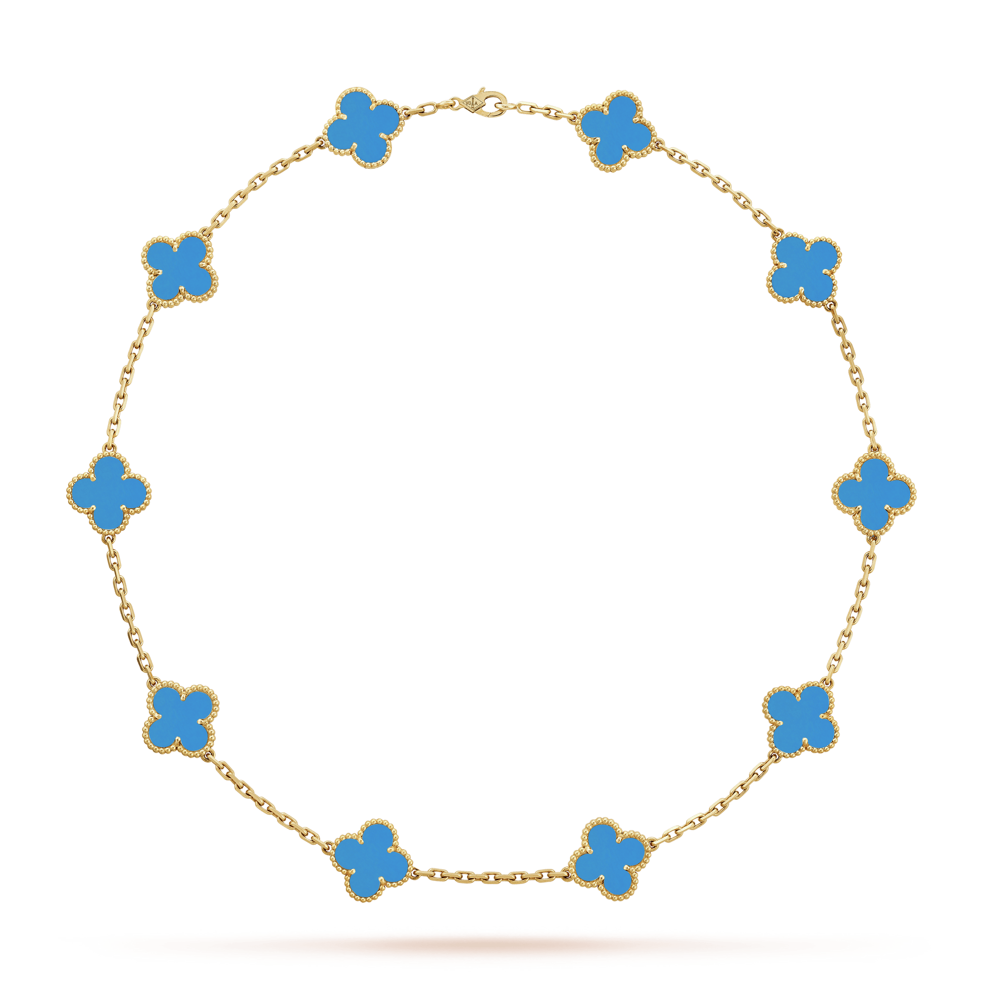 18K Vintage Alhambra Agate 10 Motifs Necklace