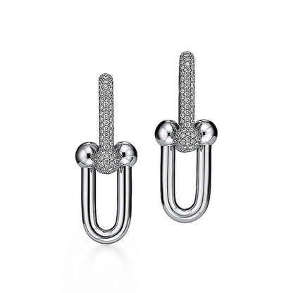 18K T HardWear Large Link Diamonds Earrings