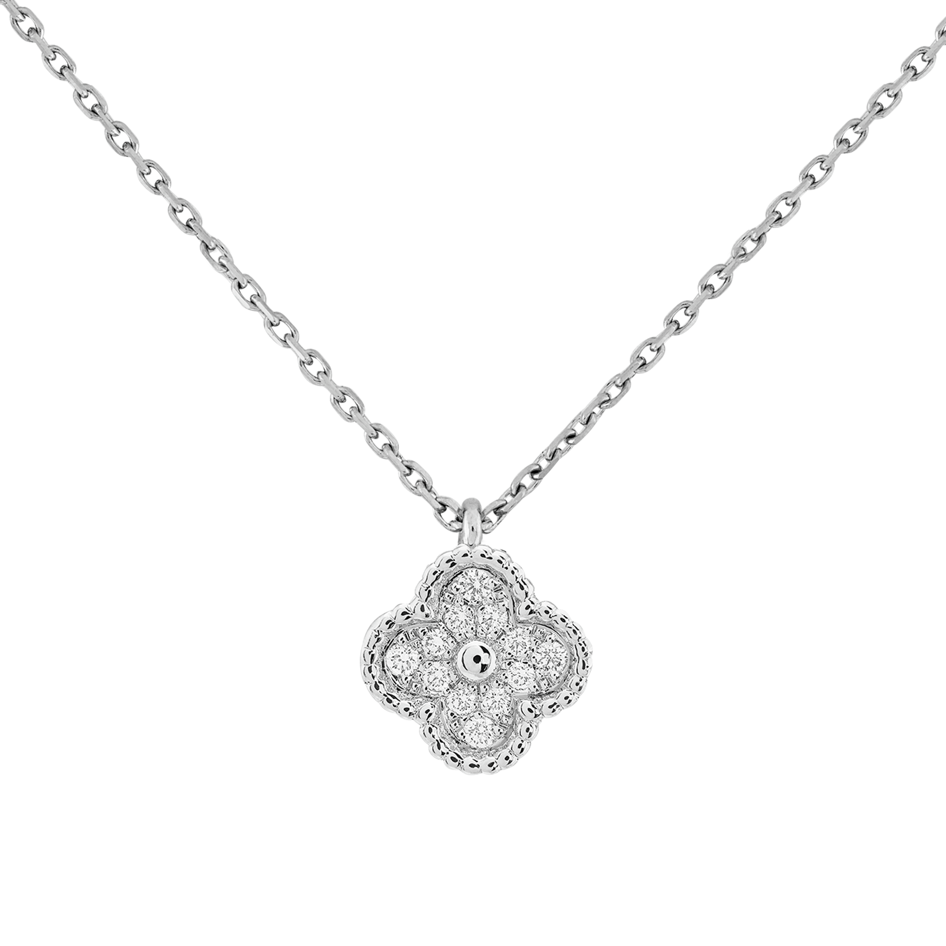 18K Sweet Alhambra Diamond Necklace