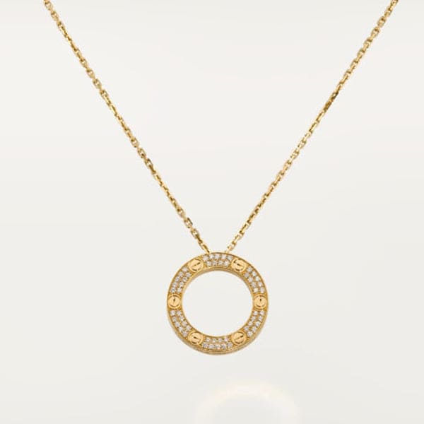 18K Love Diamond-Paved Necklace