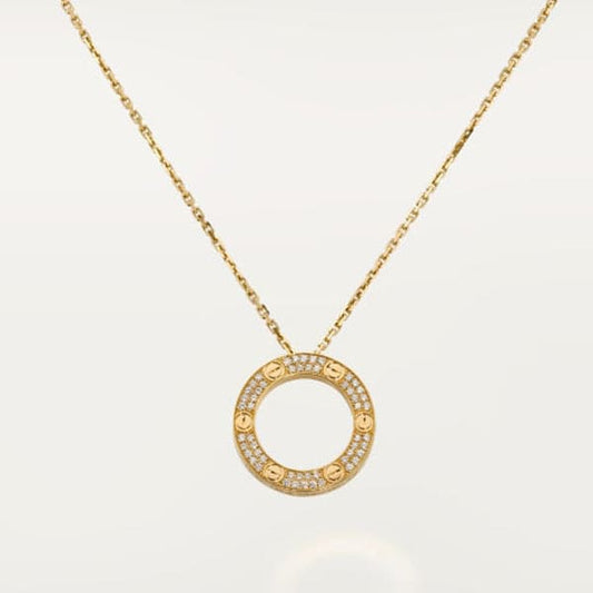 18K Love Diamond-Paved Necklace