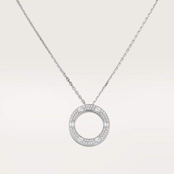 18K Love Diamond-Paved Necklace