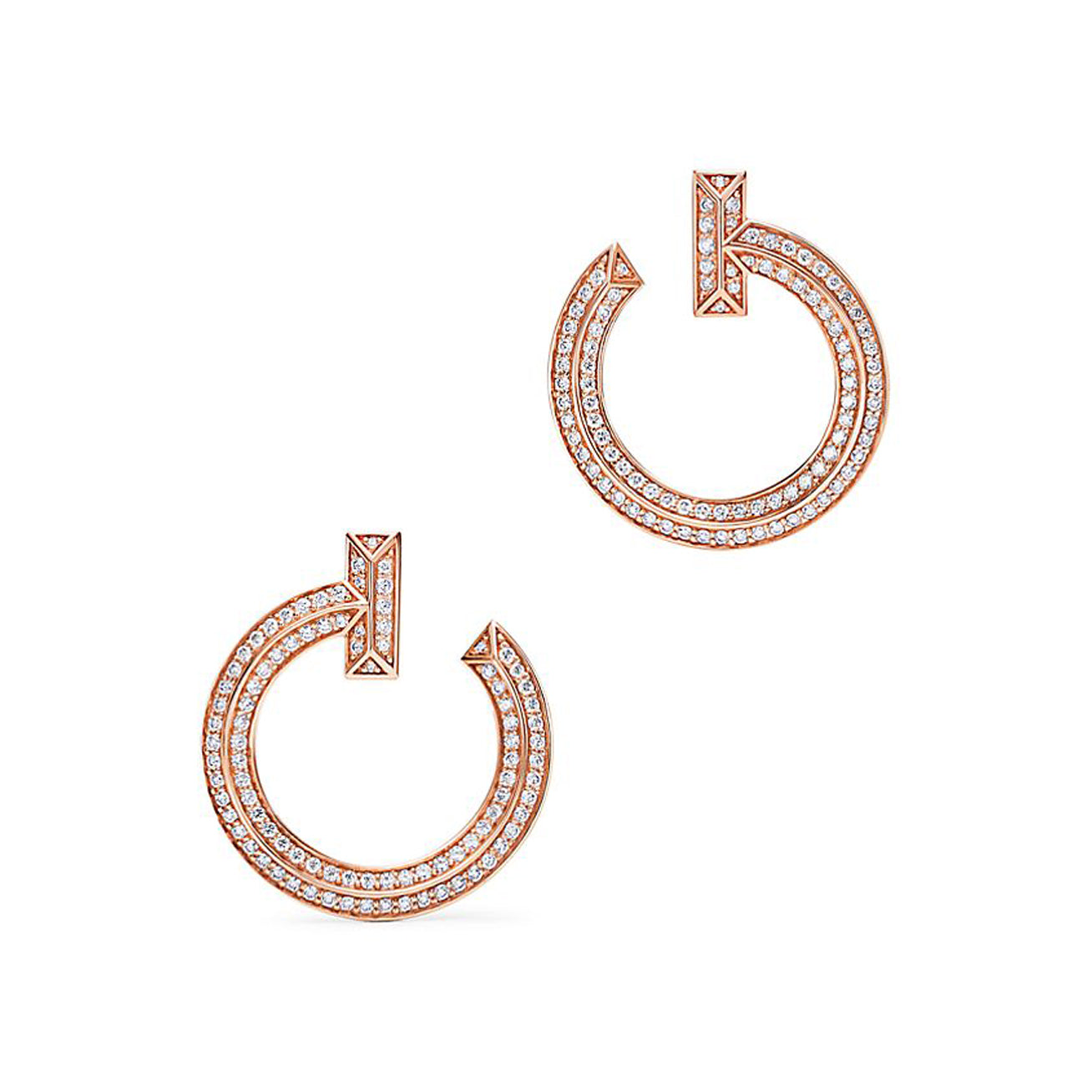 18K T T1 Open Hoop Earrings