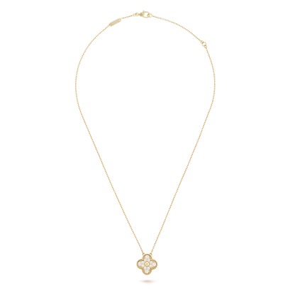 18K Sweet Alhambra Diamond Clover Necklace