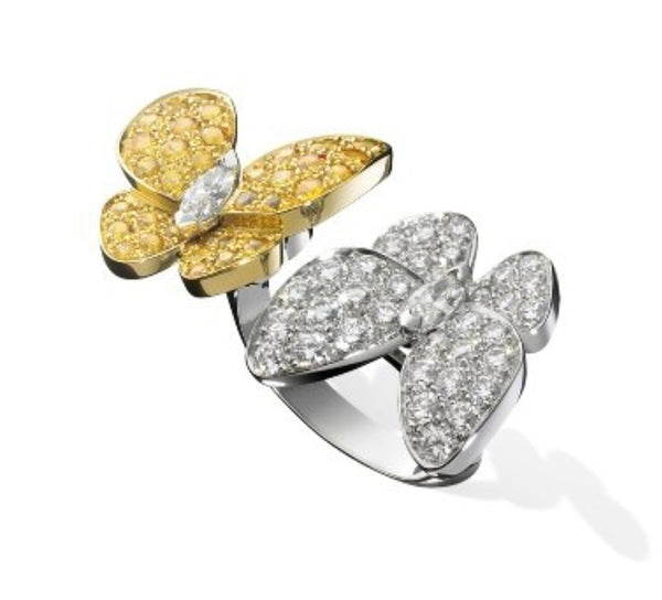 18K Two Butterfly Between the Finger Ring