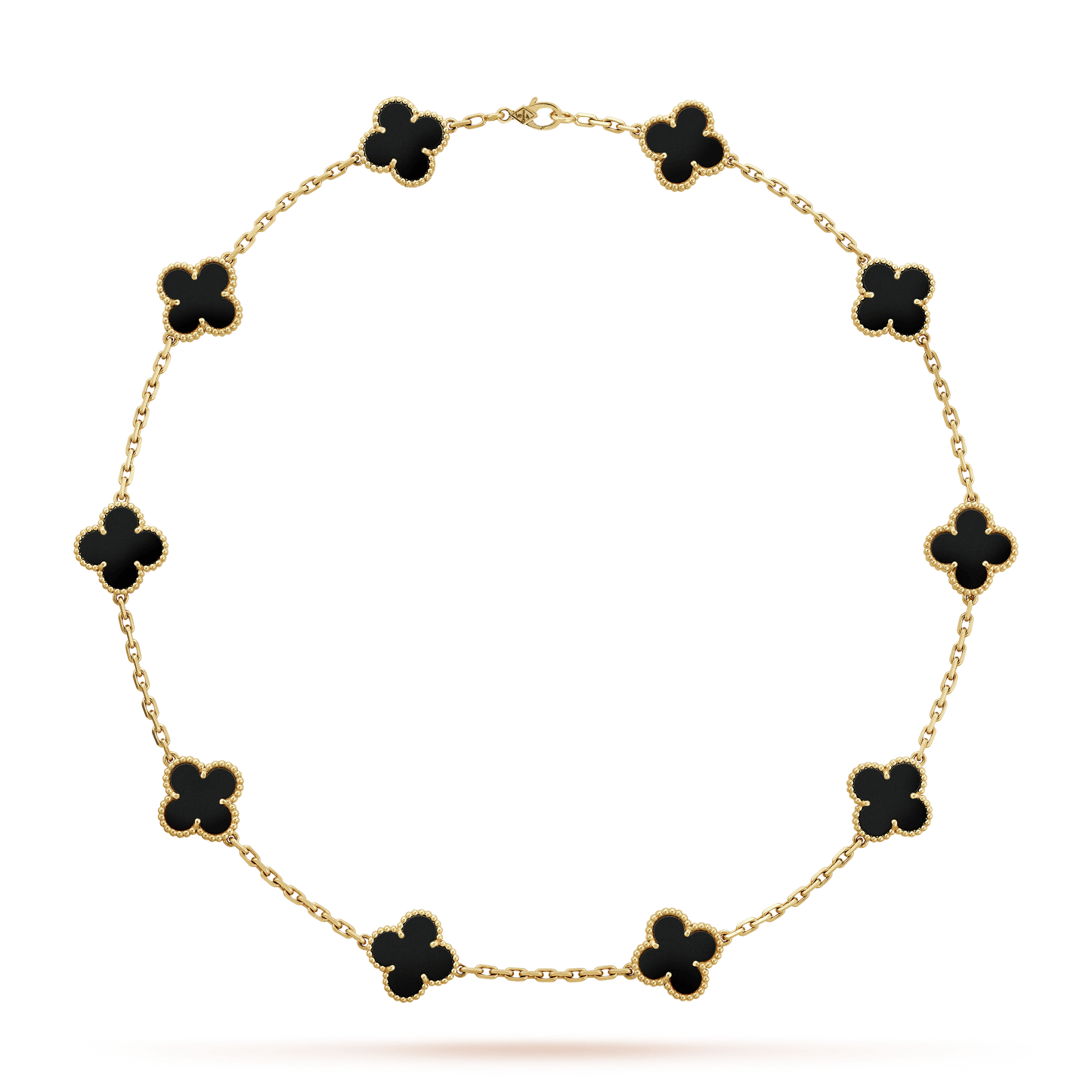 18K Vintage Alhambra Black 10 Motifs Necklace