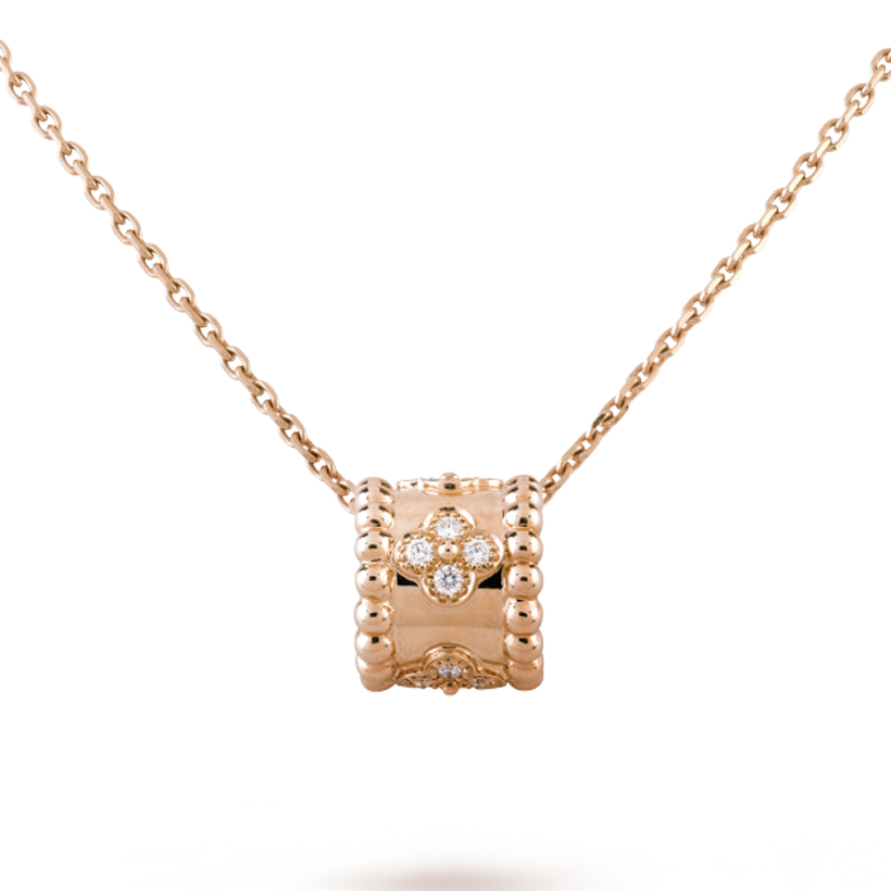 18K Perlée Clovers Pendant Necklace