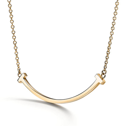 18K T Smile Pendant Necklace