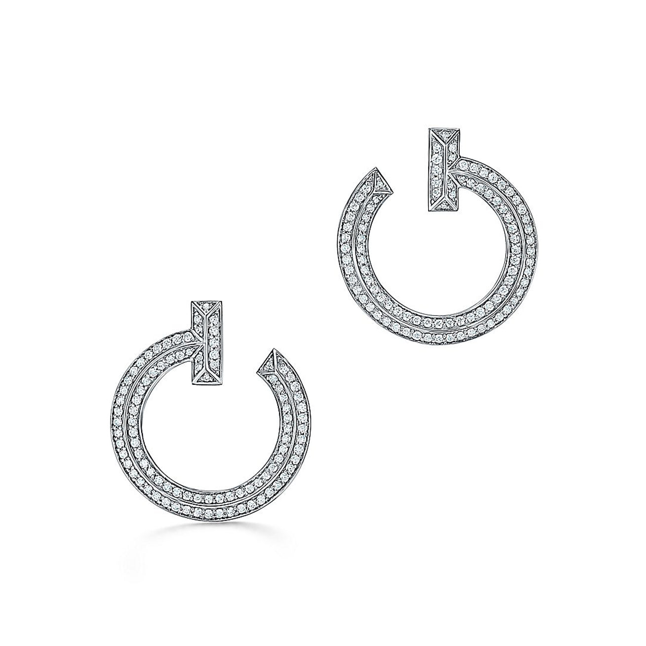 18K T T1 Open Hoop Earrings