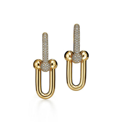 18K T HardWear Large Link Diamonds Earrings