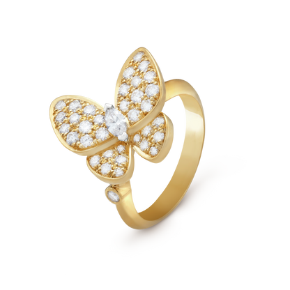 18K Two Butterfly Ring