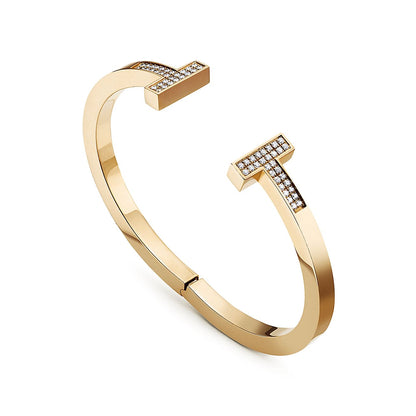 18K T Diamond Square Bracelet