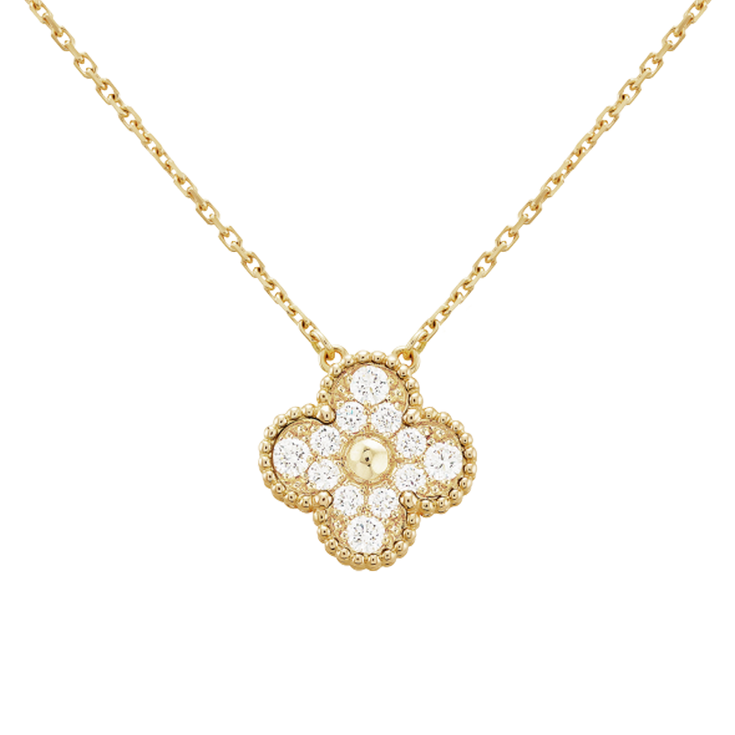 18K Sweet Alhambra Diamond Necklace