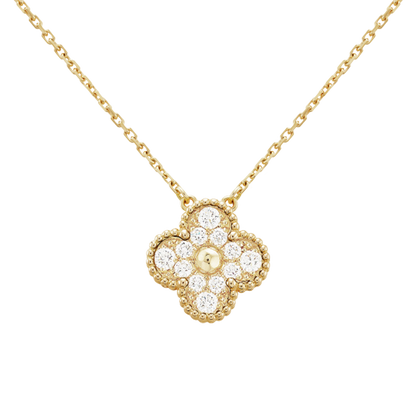 18K Sweet Alhambra Diamond Necklace