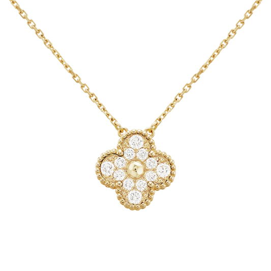 18K Sweet Alhambra Diamond Necklace