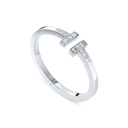 18K T Diamond Square Bracelet