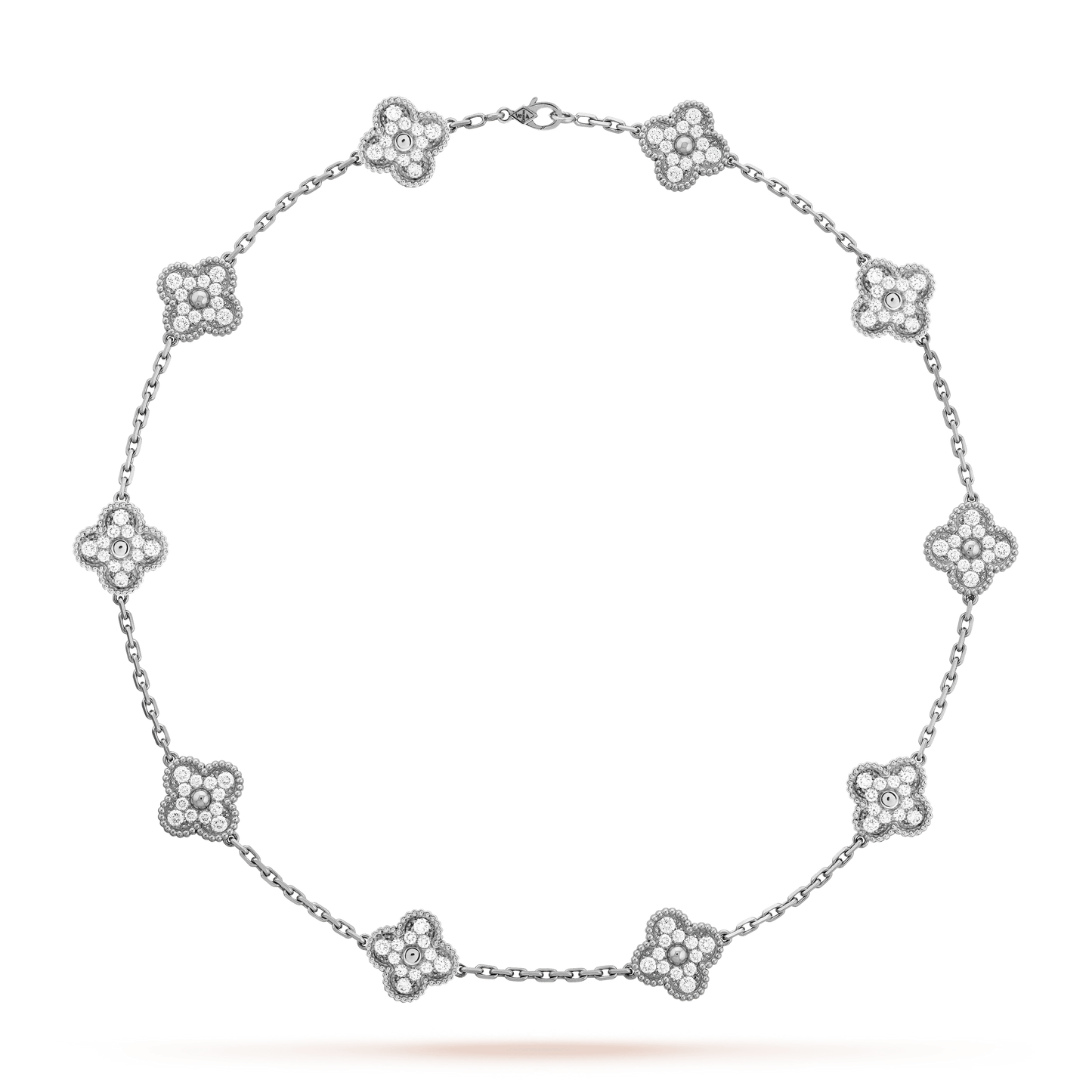 18K Vintage Alhambra Diamonds 10 Motifs Necklace