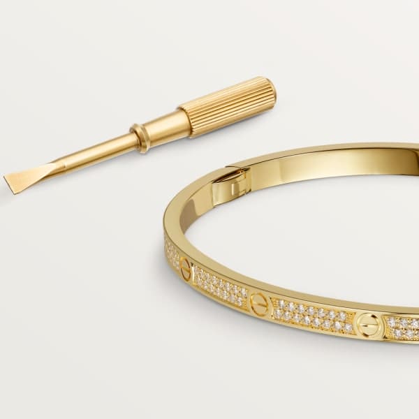 18K LOVE BRACELET 3.65MM DIAMOND-PAVED