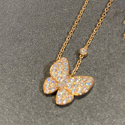 18K Two Butterfly Necklace