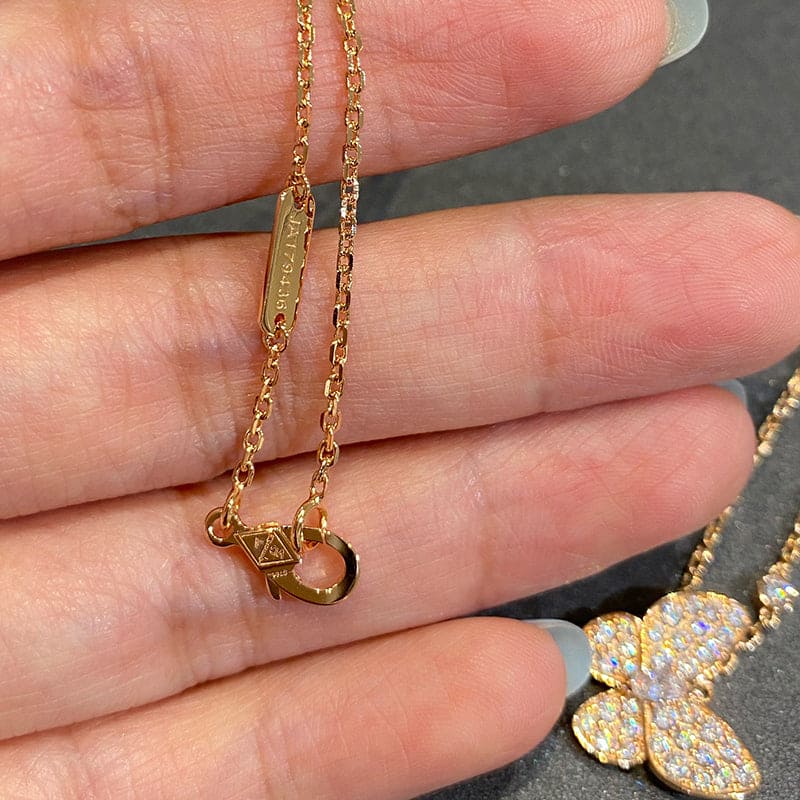 18K Two Butterfly Necklace