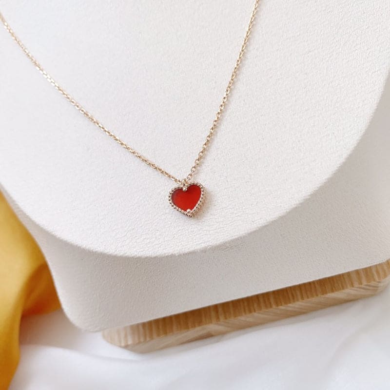 18K Sweet Alhambra Heart Pendant Necklace