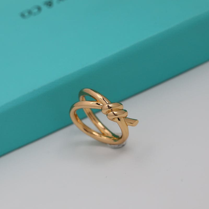 18K Knot Double Row Ring