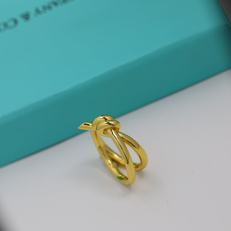 18K Knot Double Row Ring