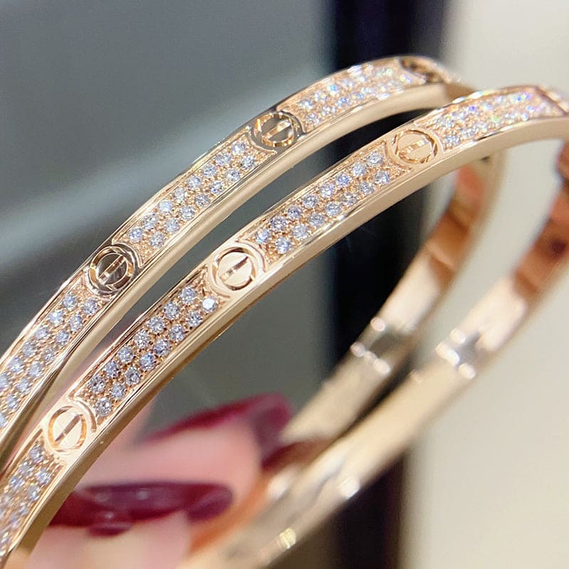 18K LOVE BRACELET 3.65MM DIAMOND-PAVED