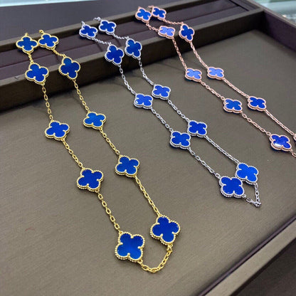 18K Vintage Alhambra Blue 10 Motifs Necklace