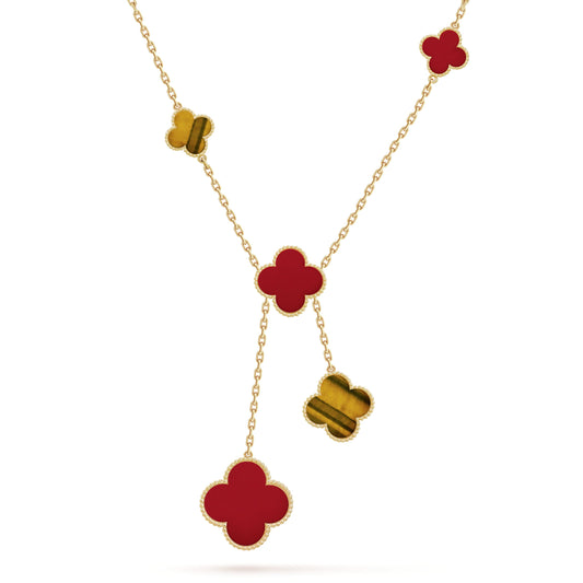 18K Magic Alhambra Six Motifs Carnelian Necklace