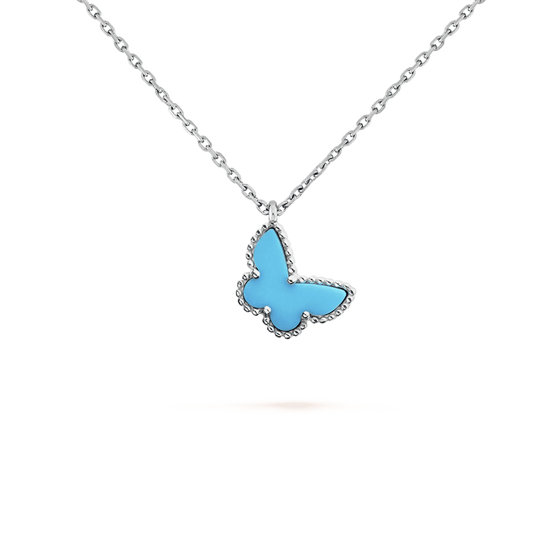 18K Sweet Alhambra Blue Butterfly Necklace