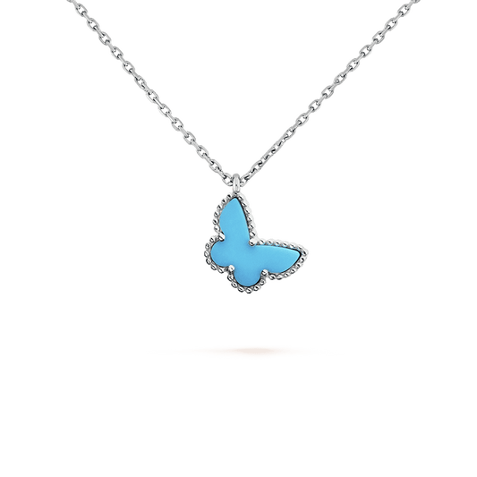 18K Sweet Alhambra Blue Butterfly Necklace