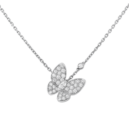 18K Two Butterfly Necklace