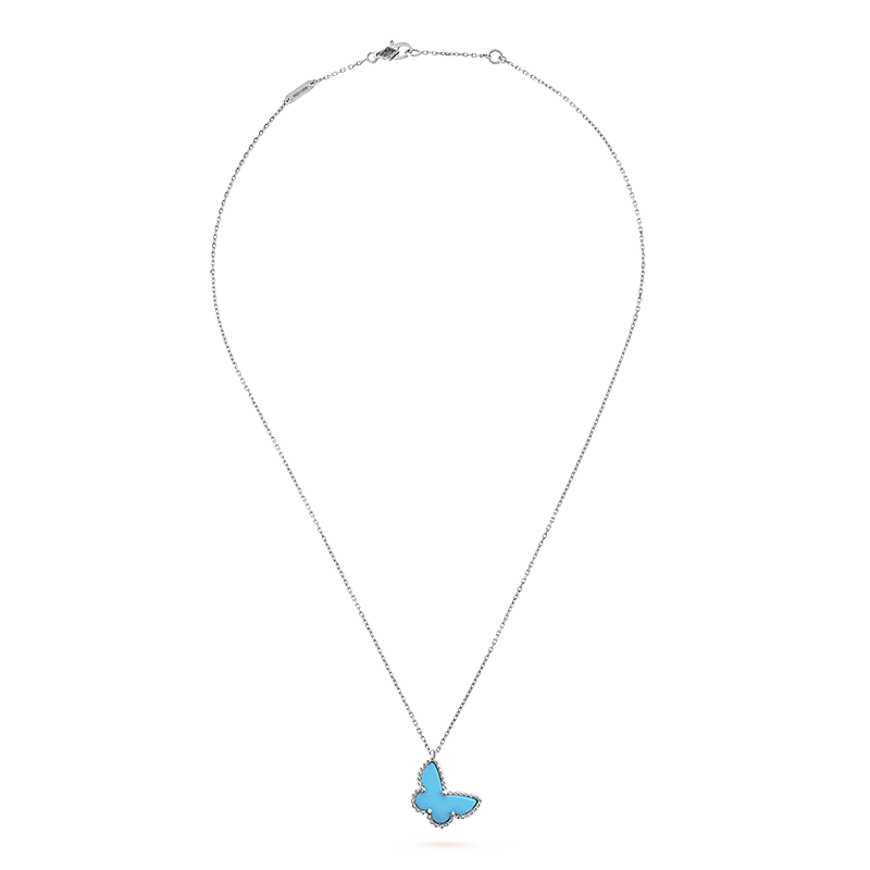 18K Sweet Alhambra Blue Butterfly Necklace