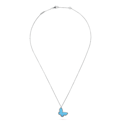 18K Sweet Alhambra Blue Butterfly Necklace