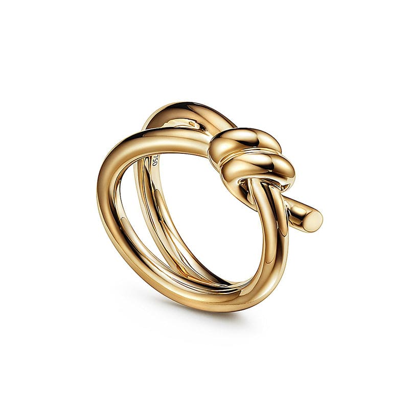 18K Knot Double Row Ring