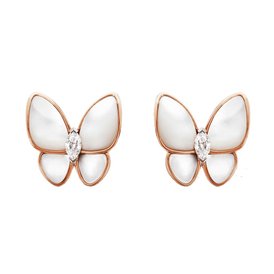 18k Two Butterfly Earrings