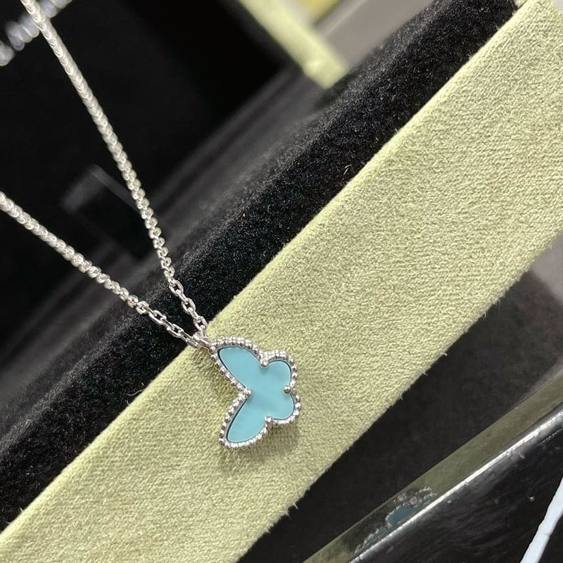 18K Sweet Alhambra Blue Butterfly Necklace