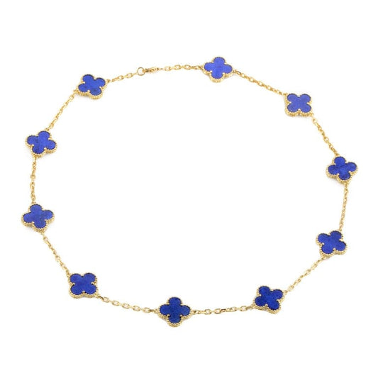 18K Vintage Alhambra Blue 10 Motifs Necklace