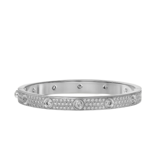 18K Diamond-paved 10 Big Diamonds Love Bracelet