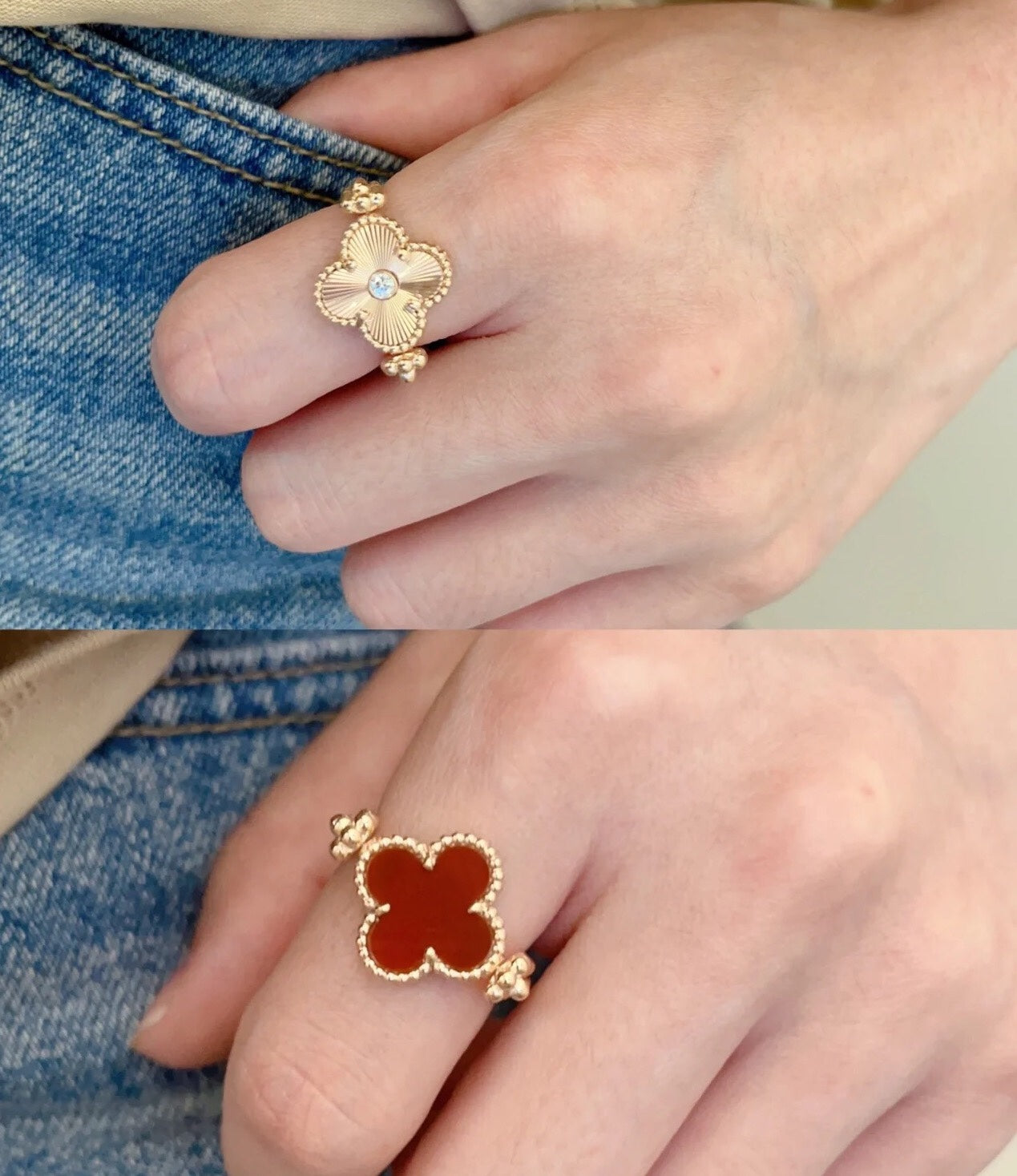 18K Vintage Alhambra Reversible Ring