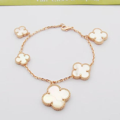 18K Magic Alhambra Five Pearls Motifs Bracelet