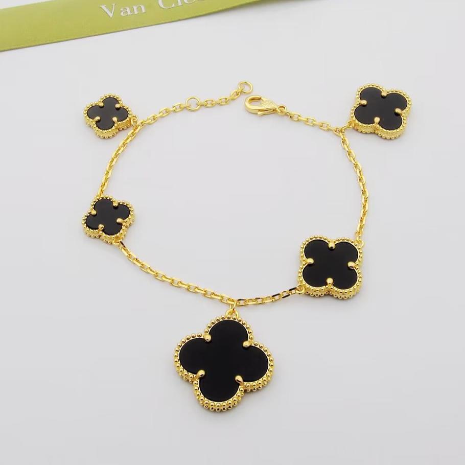 18K Magic Alhambra Five Black Motifs Bracelet